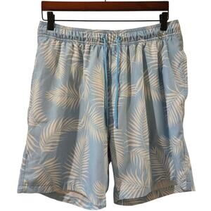 Trunks Mens Swim Shorts Blue White Tropical XL